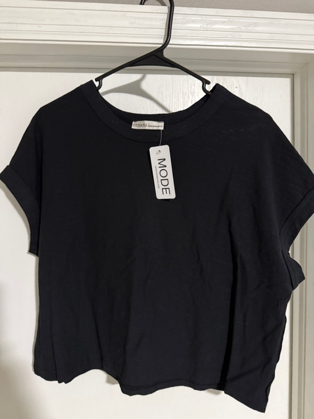 Zenana Outfitters Black Boxy Short Sleeve Tee